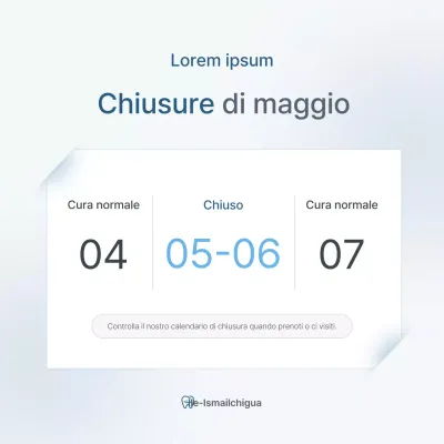 Promozione di una semplice clinica dentale bianca e azzurra per promuovere lo studio.