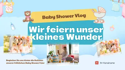 Himmelblaue moderne Babyparty Youtube Thumbnail Video