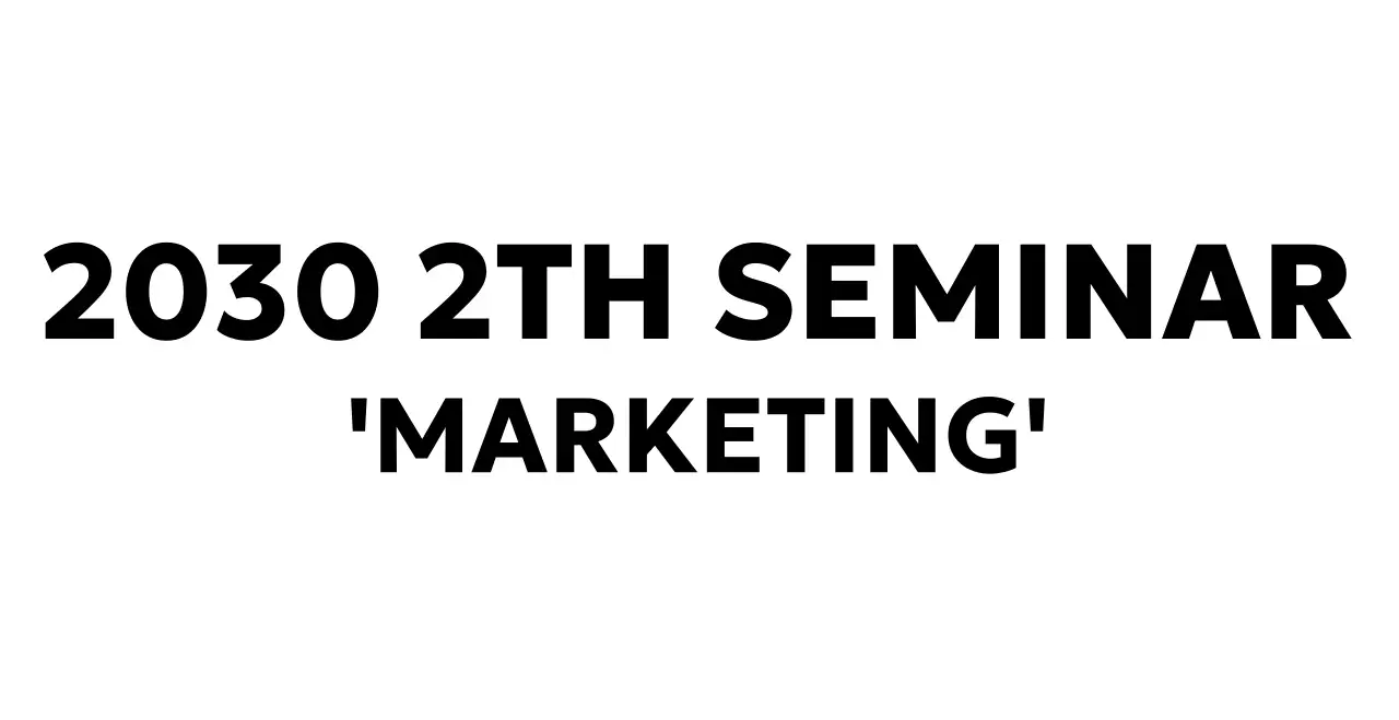 A colorful corporate seminar with an English logo