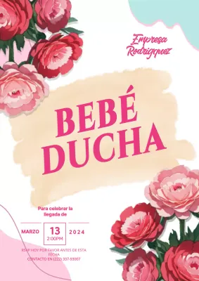 Invitaciones florales para baby shower