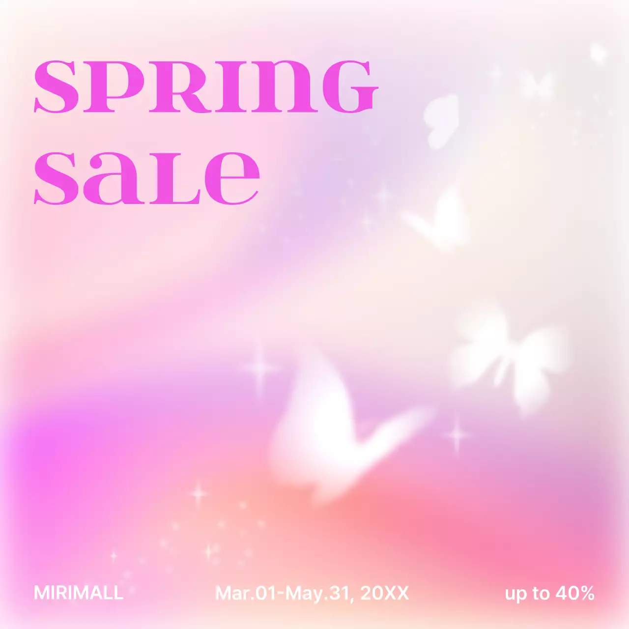 Pink Aesthetic Spring Promotion Social Media Post