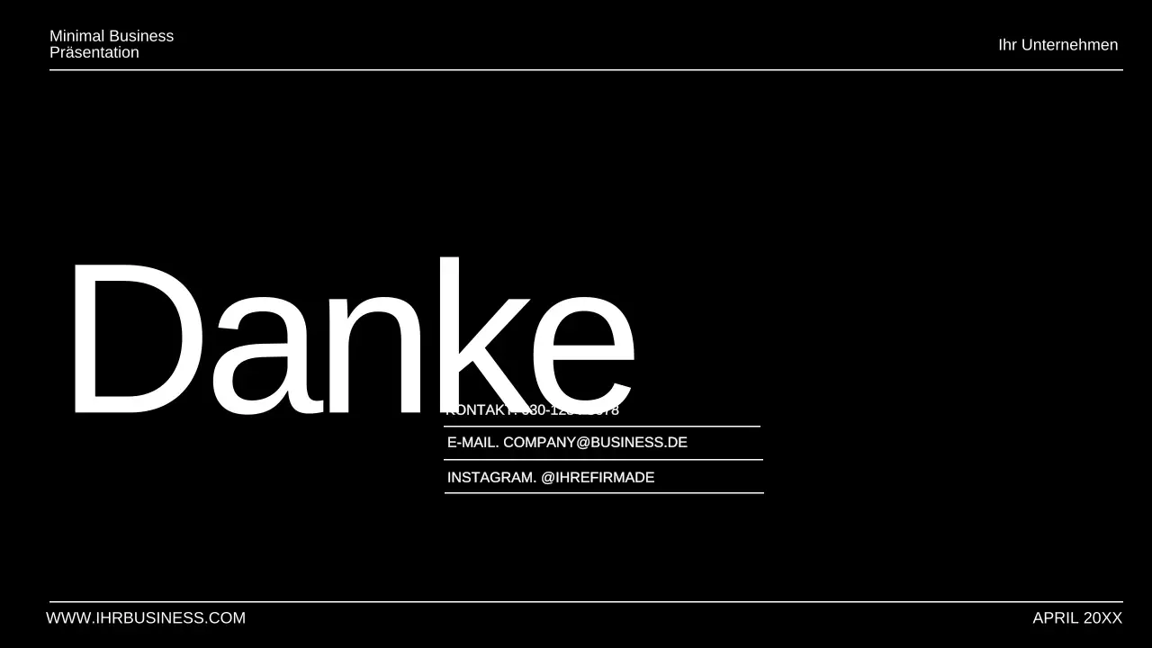 Schwarz und Weiß Minimal Business Präsentation