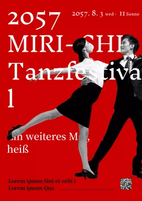 Werbeplakat für ein modernes Tanzfestival in Rot.