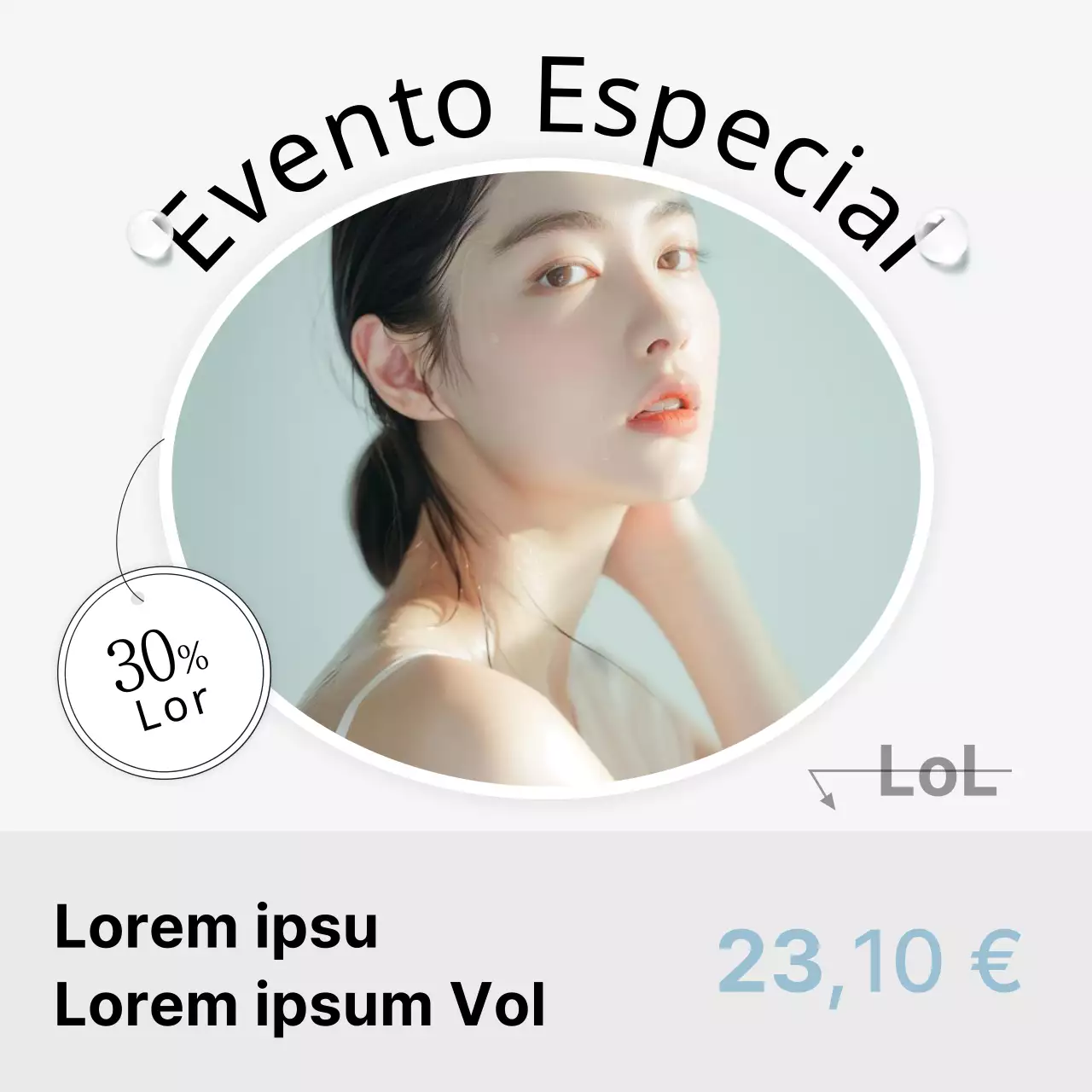 Anúncio de guia de preços para eventos hospitalares para promover um consultório de dermatologia simples, branco e azul claro