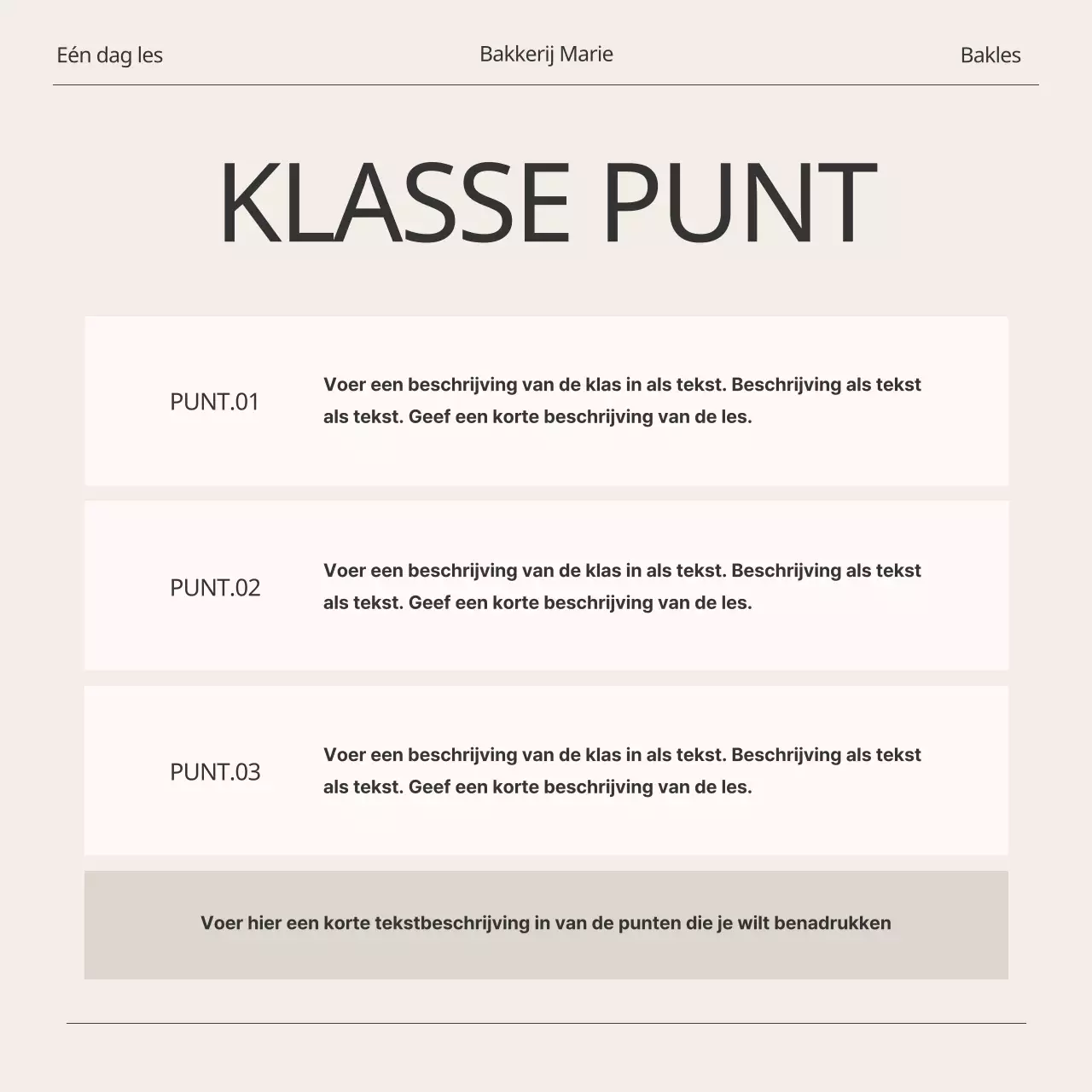 Promoot een moderne eendaagse les in ivoor en zwart