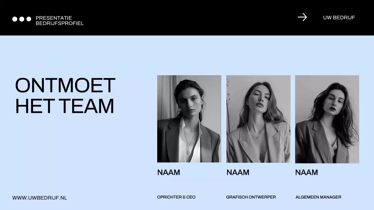 Blauw en zwart minimaal bedrijfsprofiel