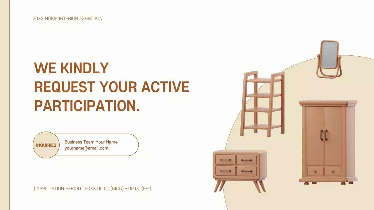 Simple beige and brown home improvement fair proposal