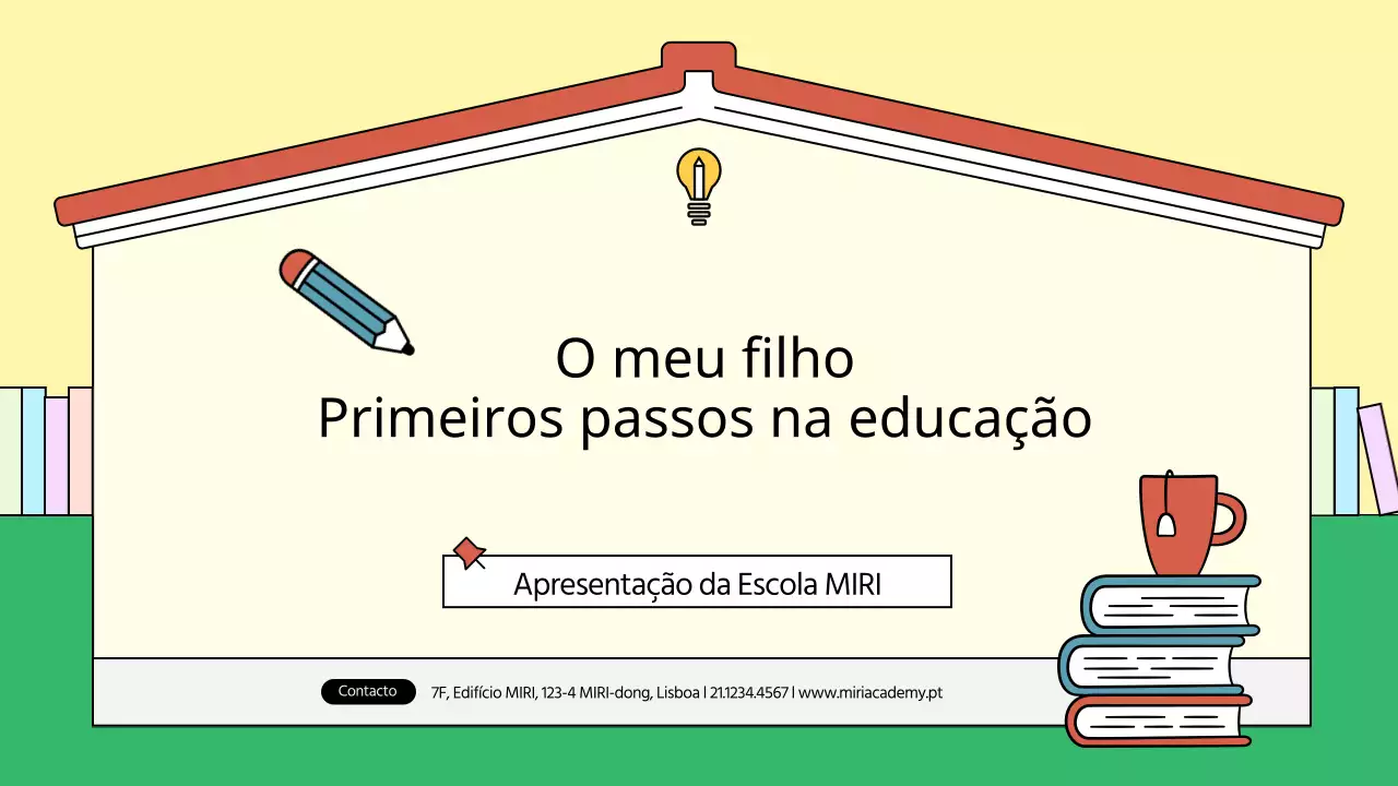 Prospeto da escola verde e amarela