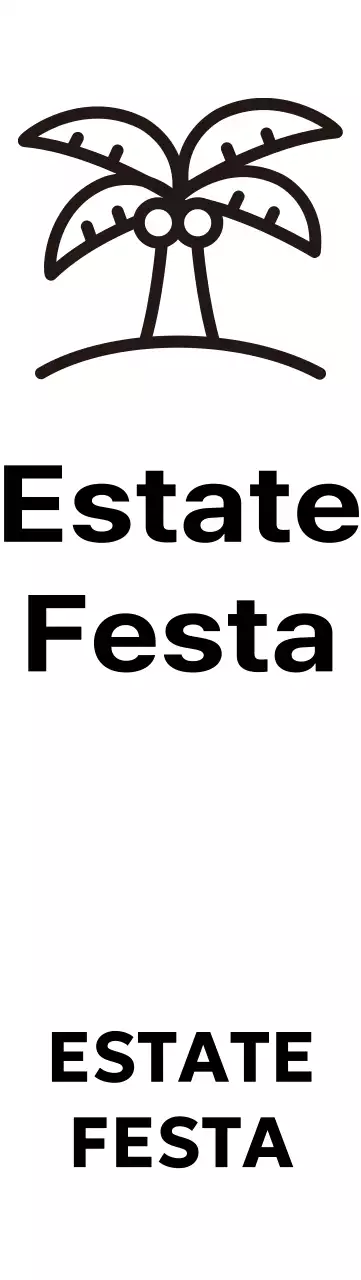 Un'allegra festa estiva con illustrazioni di palme