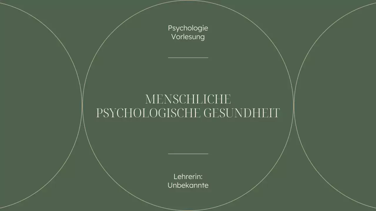 Grün und Beige Elegantes Vortragsmaterial zur psychischen Gesundheit