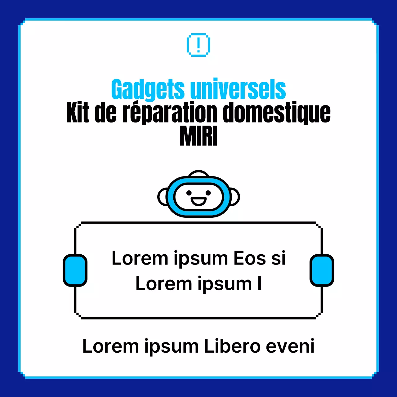 Promouvoir les réparations à domicile avec des illustrations de pixels de robots rétro en bleu et bleu marine