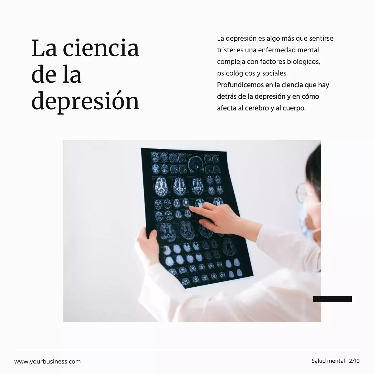 Campaña de salud mental en blanco y negro Publicidad mínima