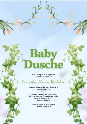 Mint und Grün Klassische Baby Shower Einladung