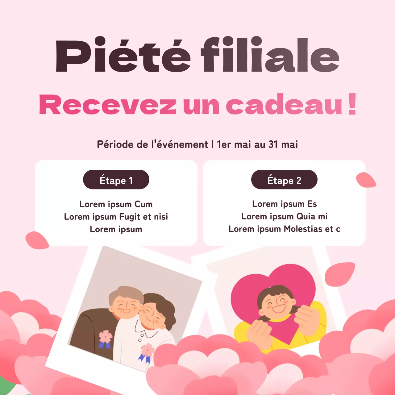 Promouvoir un événement rose et blanc pour la fête des mères