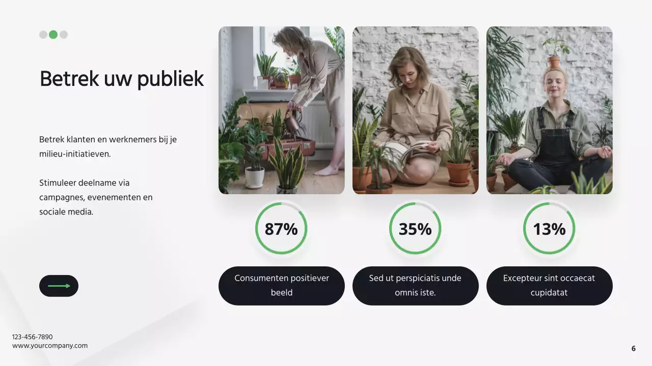 Groen en Wit Modern Bedrijf Duurzaamheid Bedrijfsstrategie