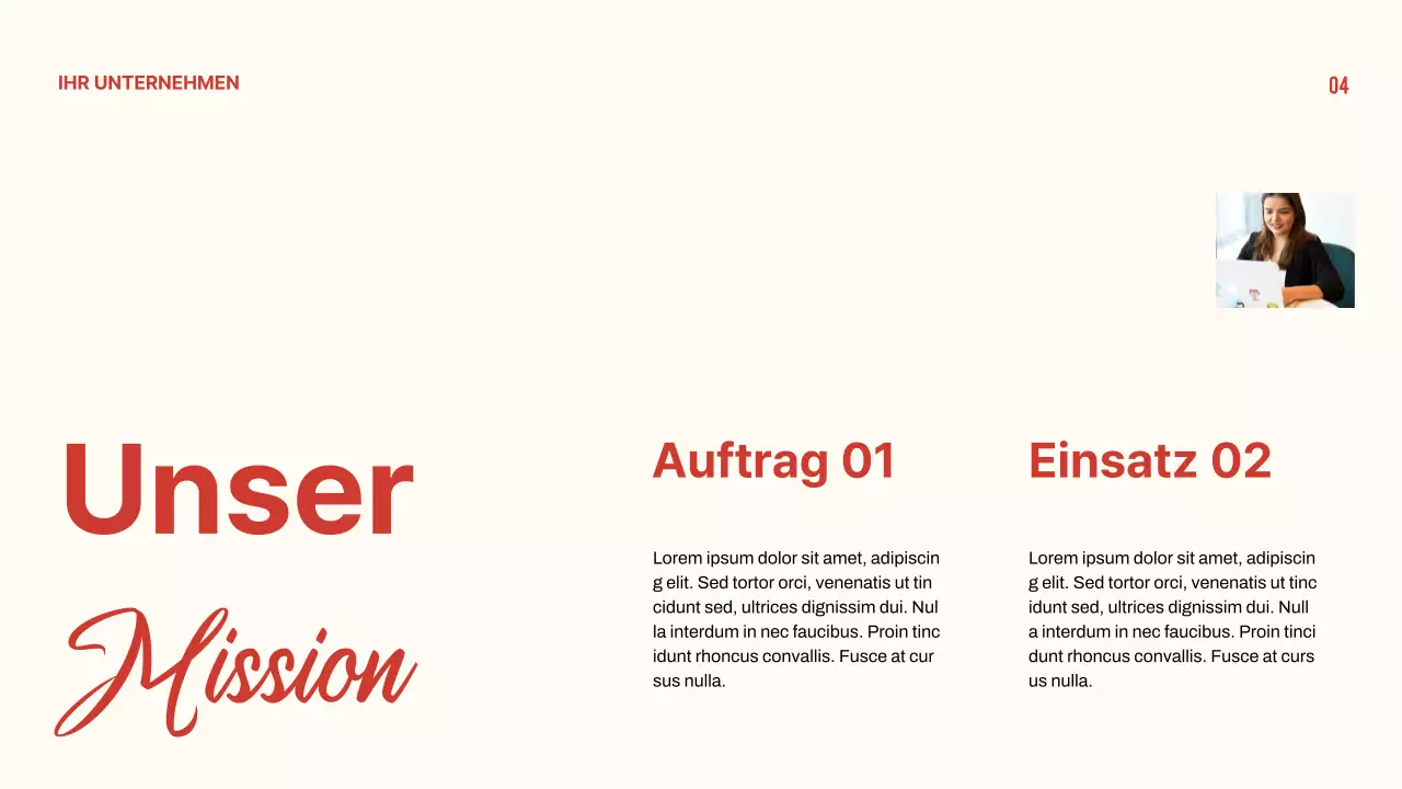 Rot und Beige Minimal Business Profil Präsentation