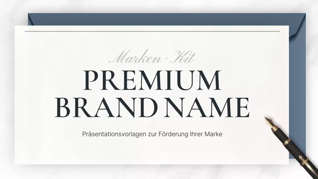 Werbung für eine luxuriöse Marke in Weiß und Marineblau