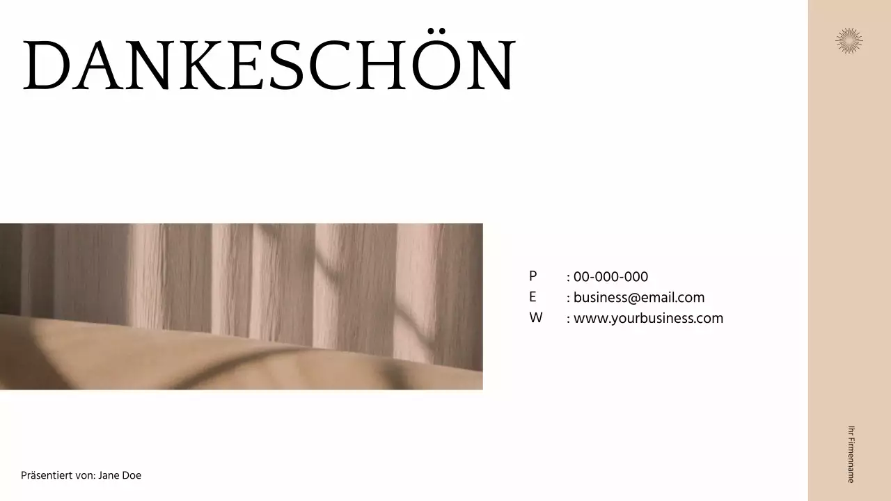 Beige Weiß Minimal Neutraler Ton Business Präsentation Pitch Deck Strategie