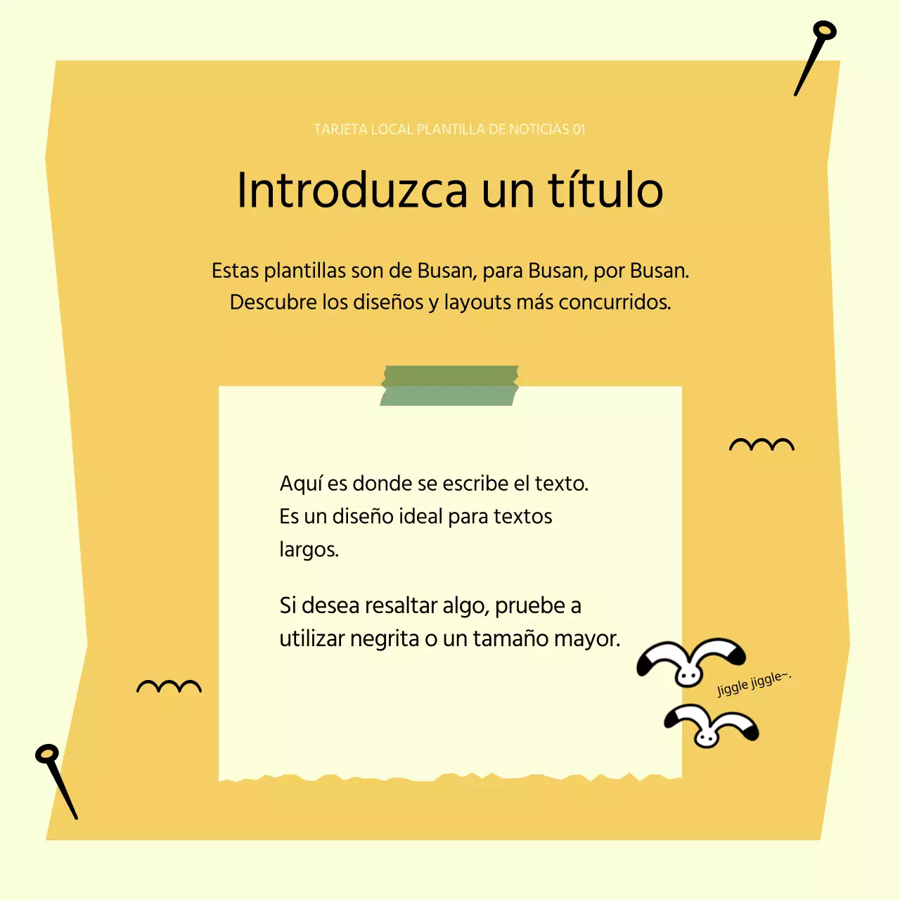 Promueva una plantilla sencilla de Busan en azul claro y negro