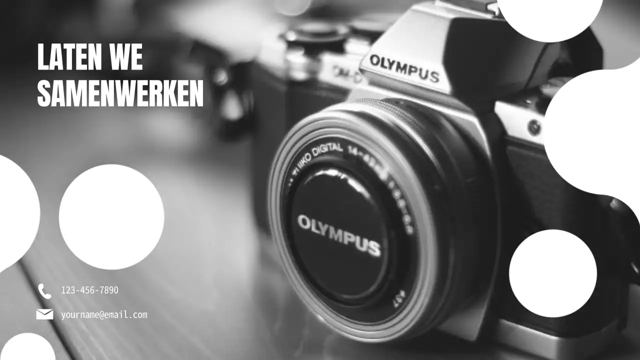 Zwart-wit moderne fotograaf introductie portfolio