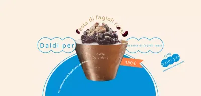 Promuovere la granita estiva ai fagioli rossi in blu e beige