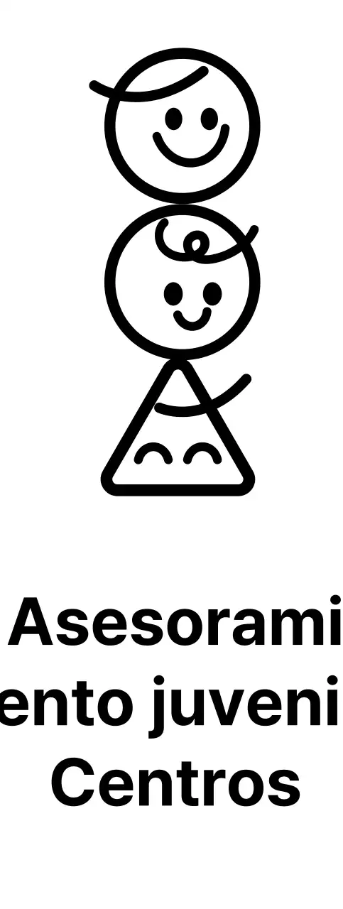 Una agencia de orientación juvenil de aspecto simpático, con ilustraciones y textos infantiles.