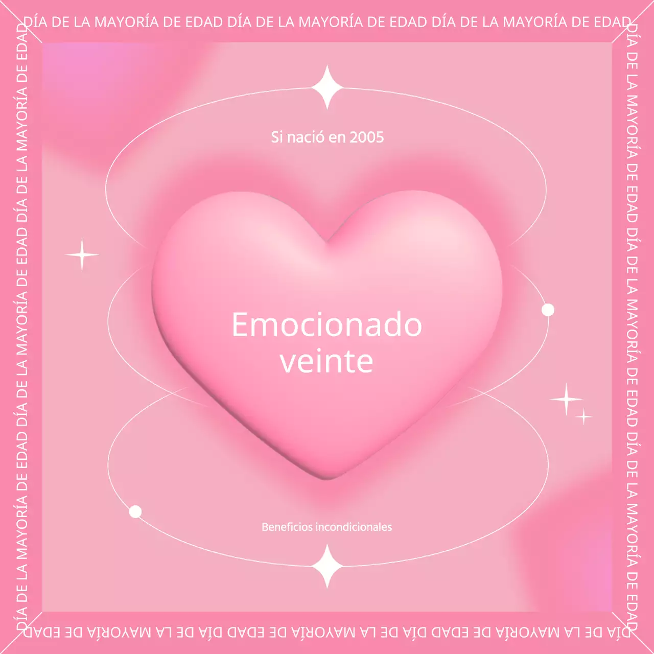 Promueva un día de la mayoría de edad kitsch en rosa y blanco