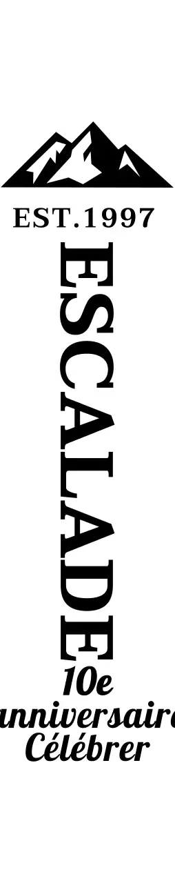 Club d'escalade d'inspiration vintage avec des illustrations de montagnes et des polices à empattement