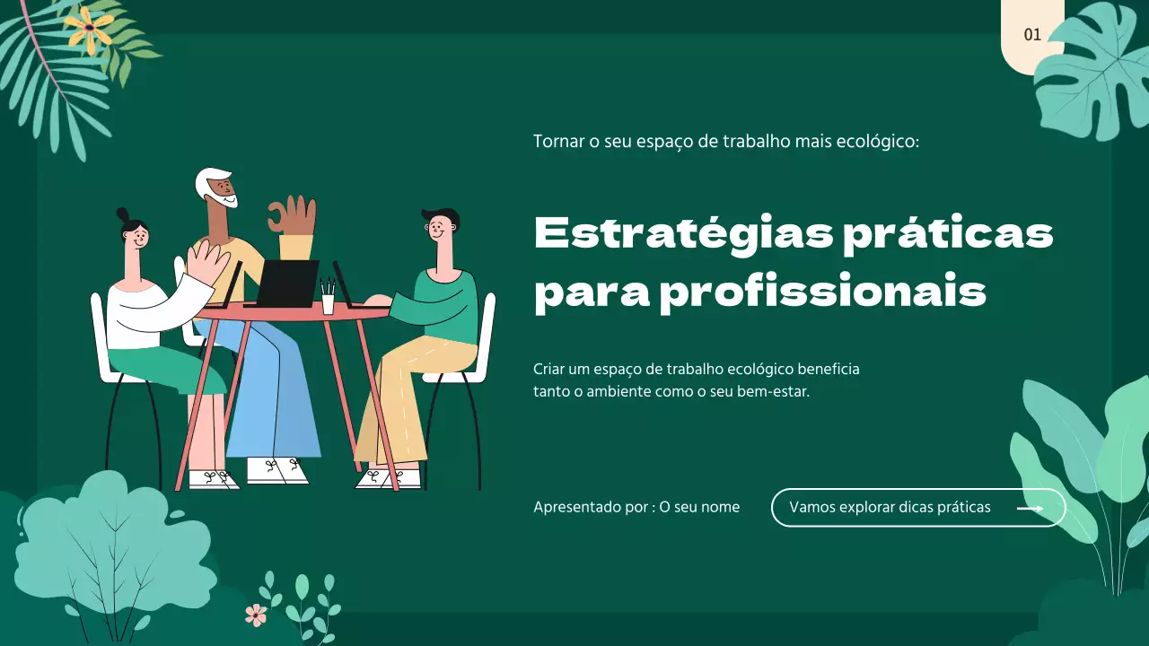 Estratégia de espaço de trabalho empresarial verde natural verde