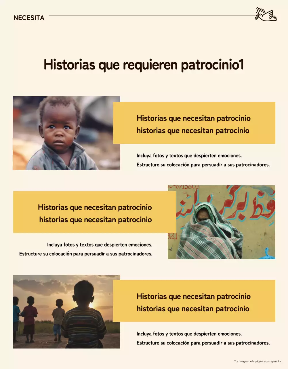 Una sencilla llamada a la acción en amarillo y beige