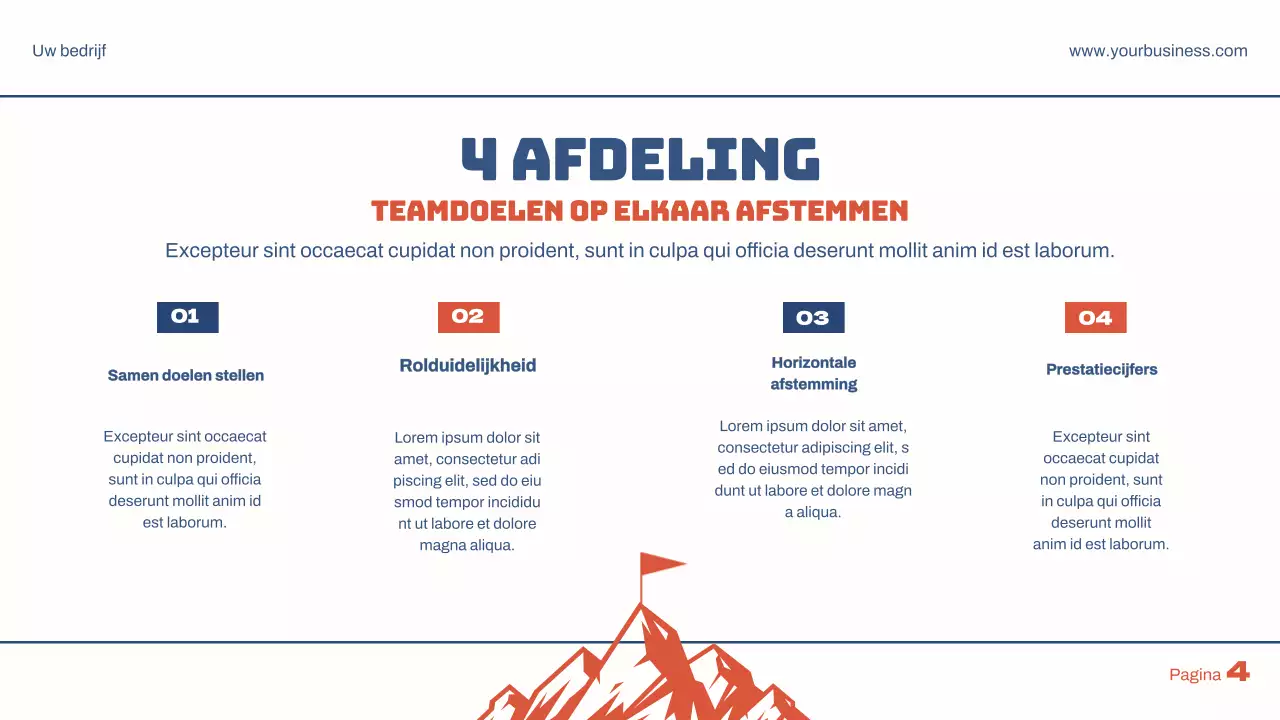 Blauw Rood Eenvoudige Bedrijfspresentatie voor Doelenplan