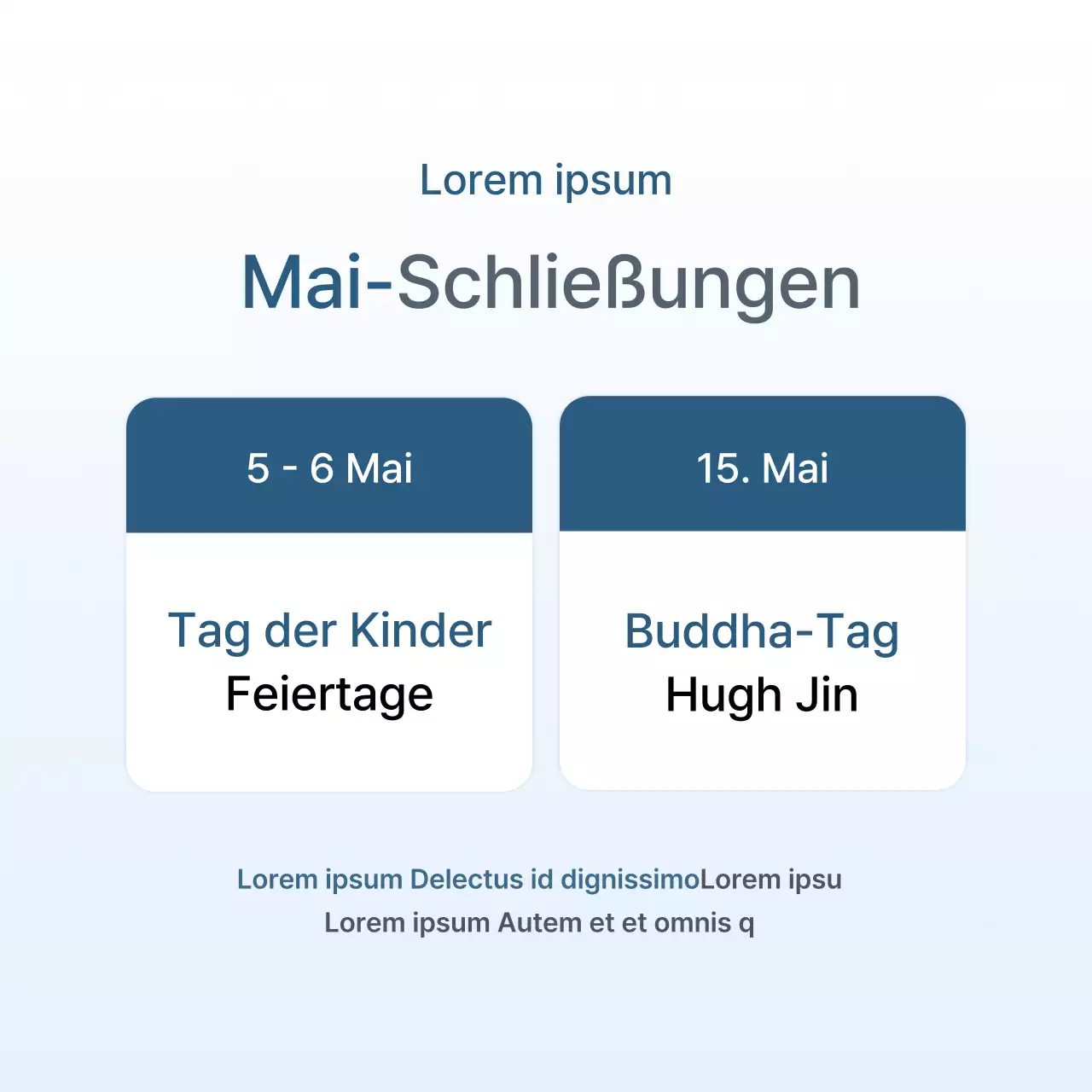 Förderung einer einfachen weißen und hellblauen Zahnklinik zur Werbung für die Praxis
