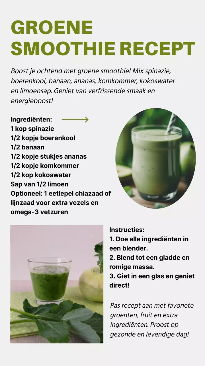 Groen en Beige Modern Esthetisch Gezond Blog Promotie