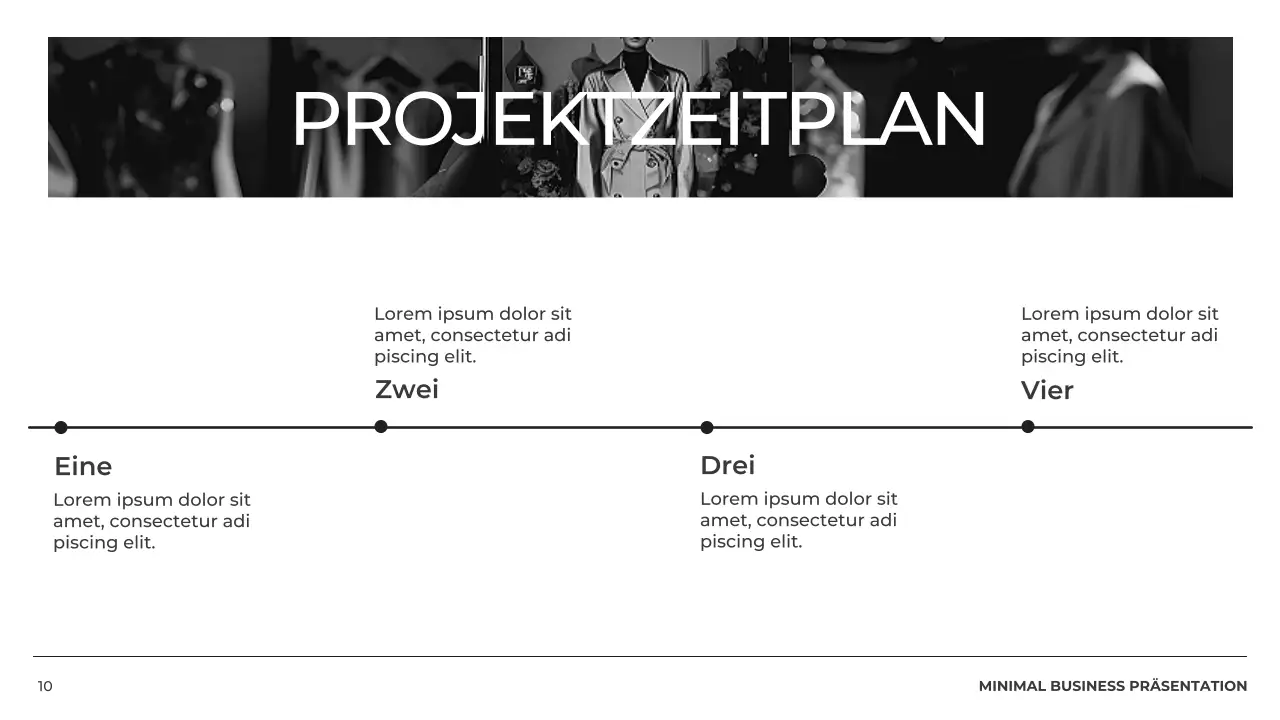 Schwarzes und weißes Minimal Business Profil Produkt Pitch