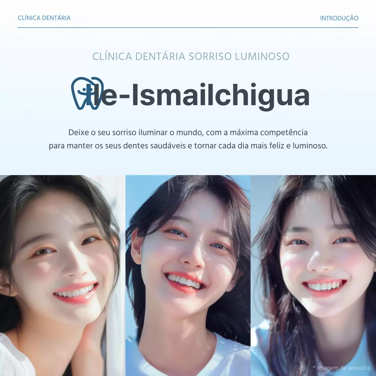 Promover o guia de informação das instalações hospitalares para promover a medicina dentária simples branca e azul clara