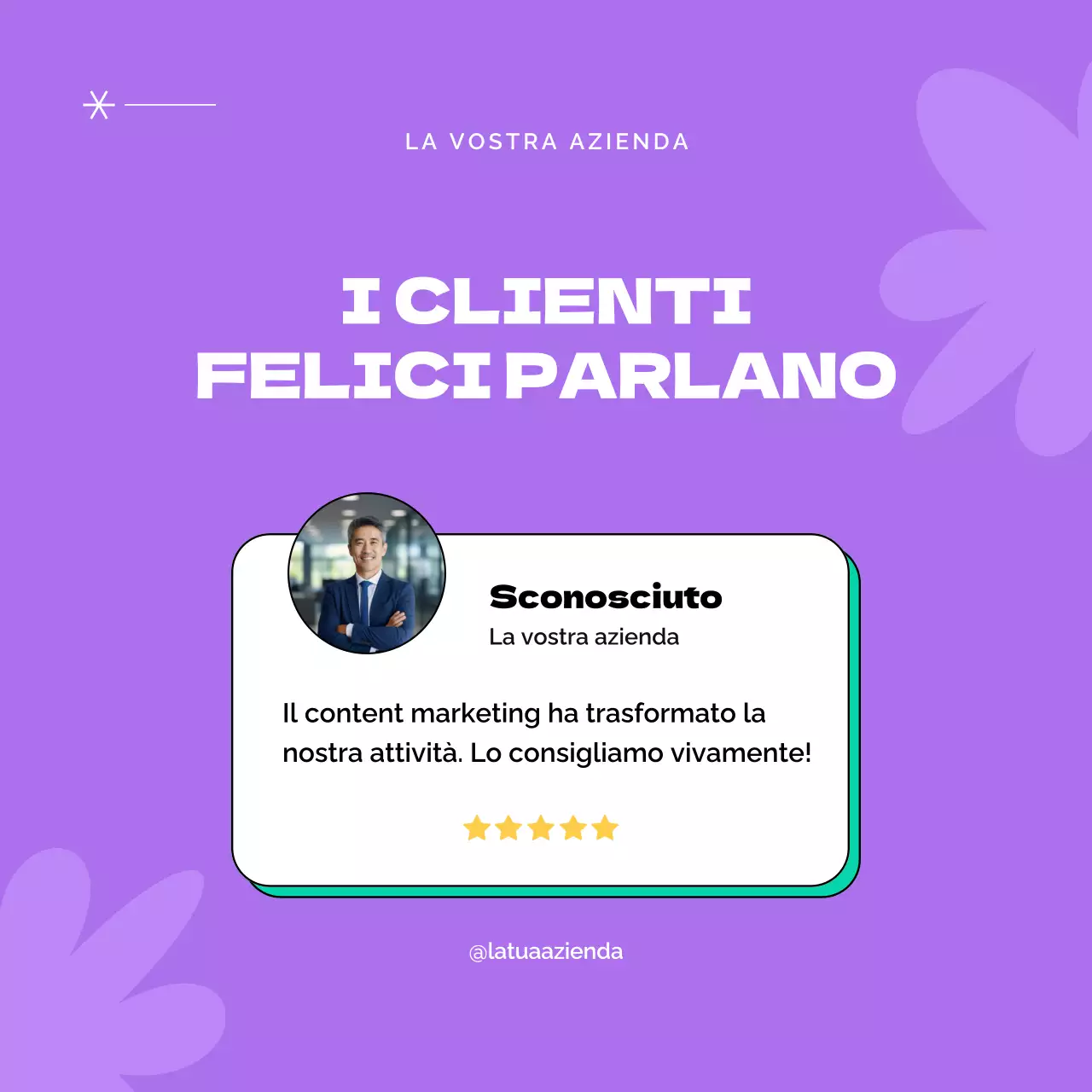 Pubblicità moderna di marketing dei contenuti in nero e viola