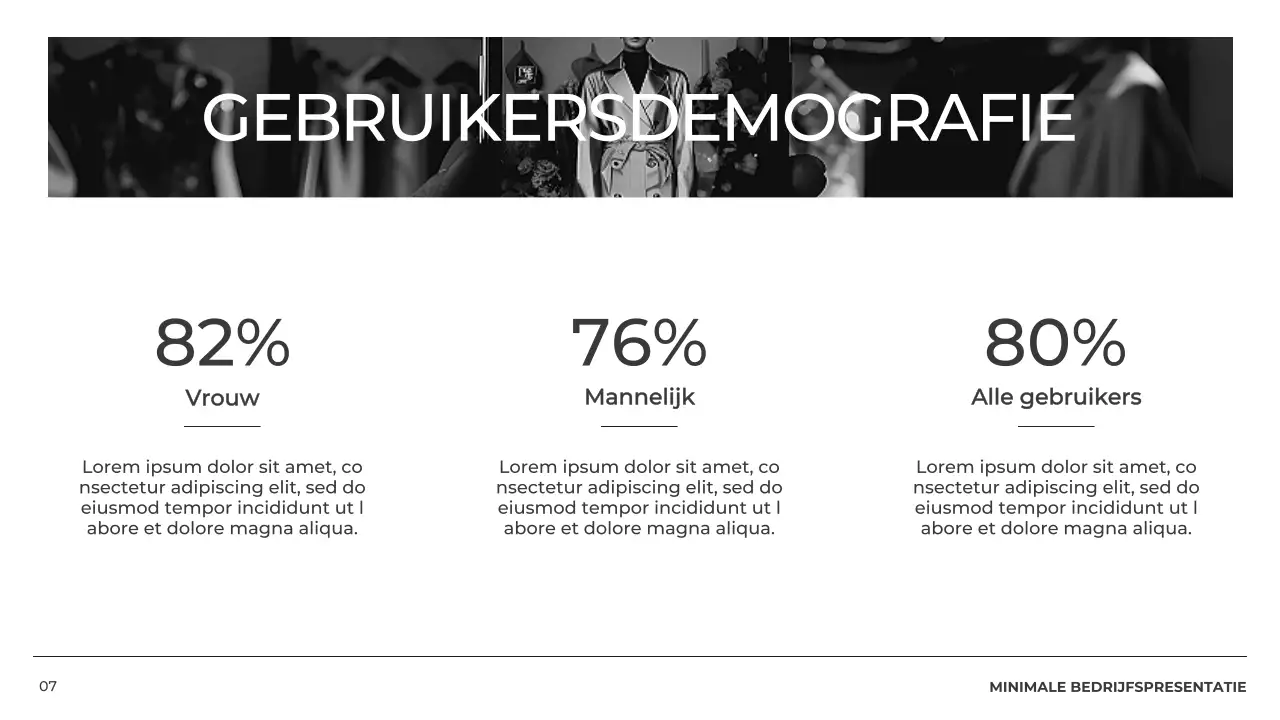 Zwart-wit Minimal bedrijfsprofiel Product Pitch