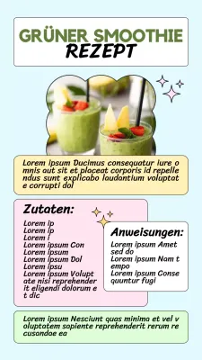 Blau und Grün Natürliches erfrischendes grünes Smoothie-Rezept