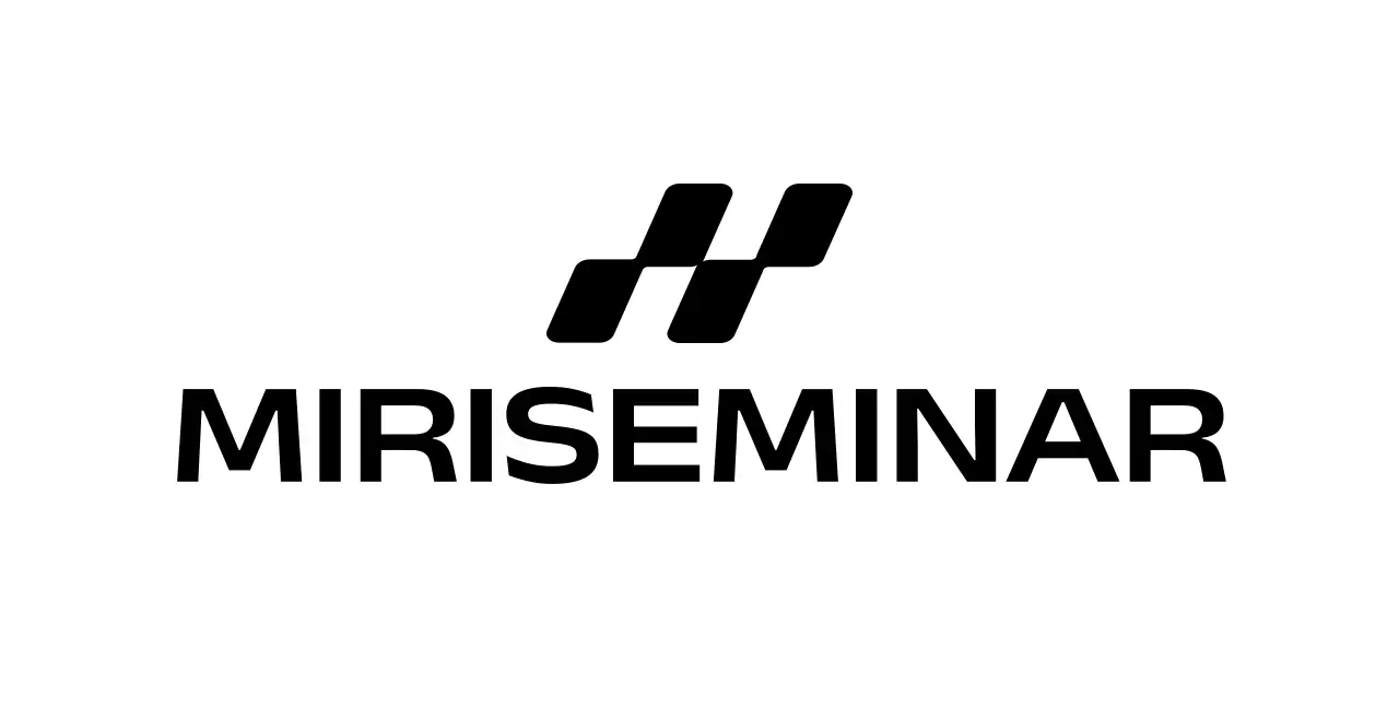 Seminario corporativo sencillo con un logotipo de ilustración cuadrada inclinada