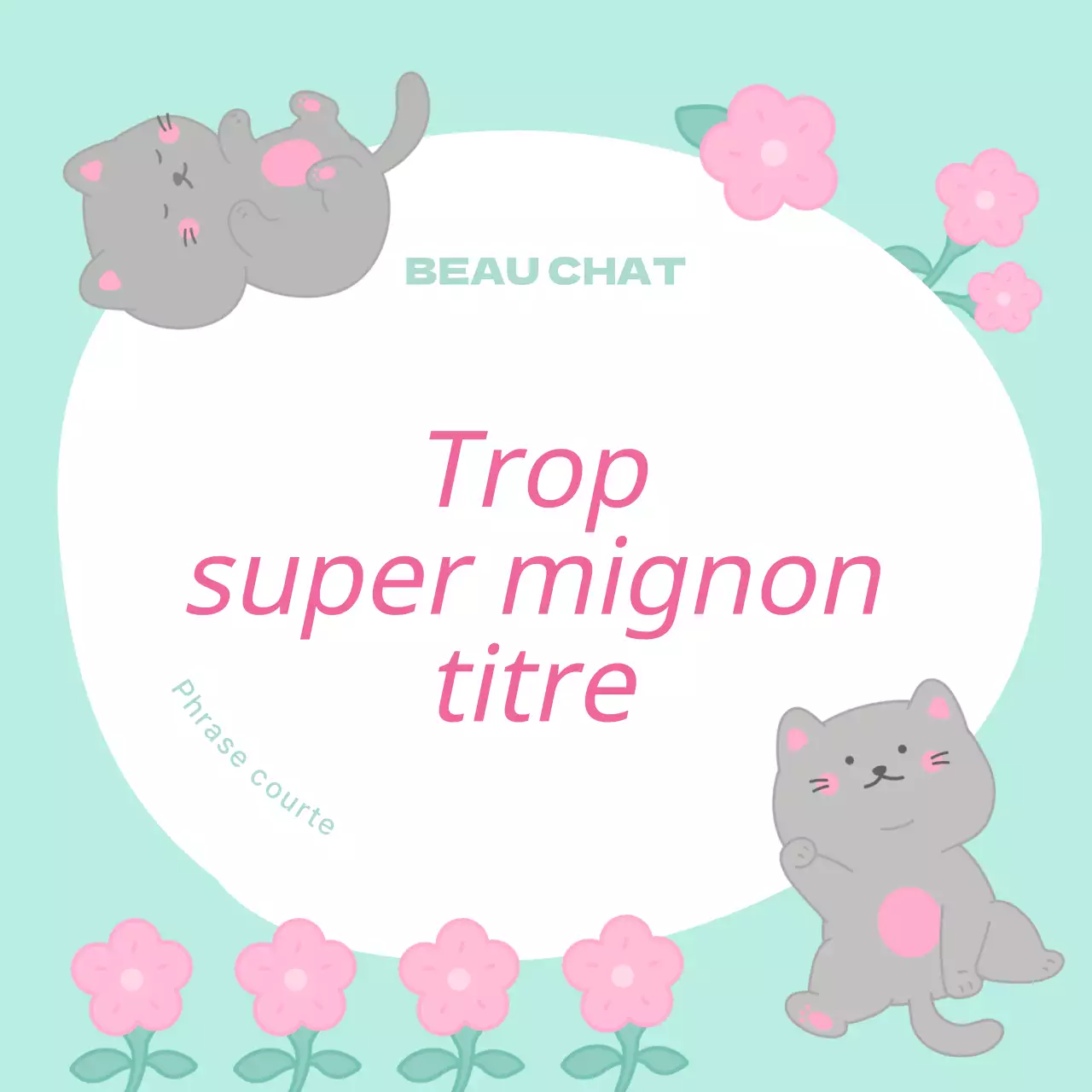 Bloc-notes chat mignon en bleu clair et rose