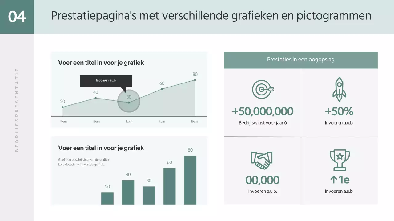 Een eenvoudig zakelijk rapport in groen en wit