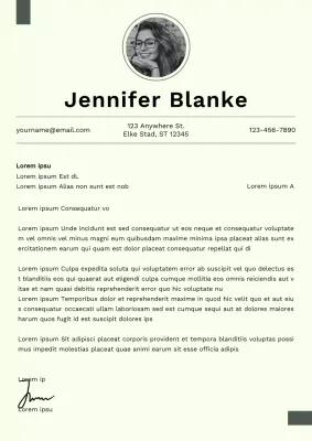 Mint Eenvoudig Persoonlijk C.V. Sollicitatiebrief