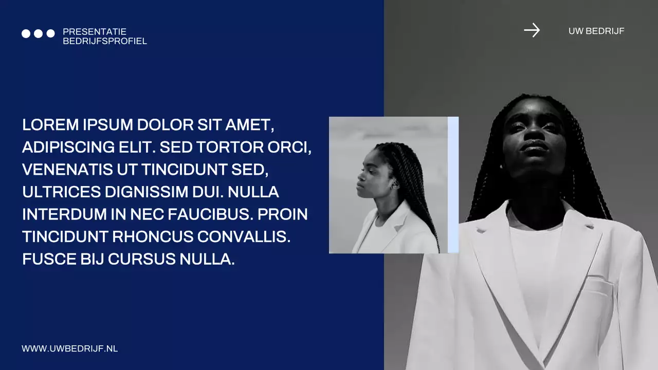 Blauw en zwart minimaal bedrijfsprofiel