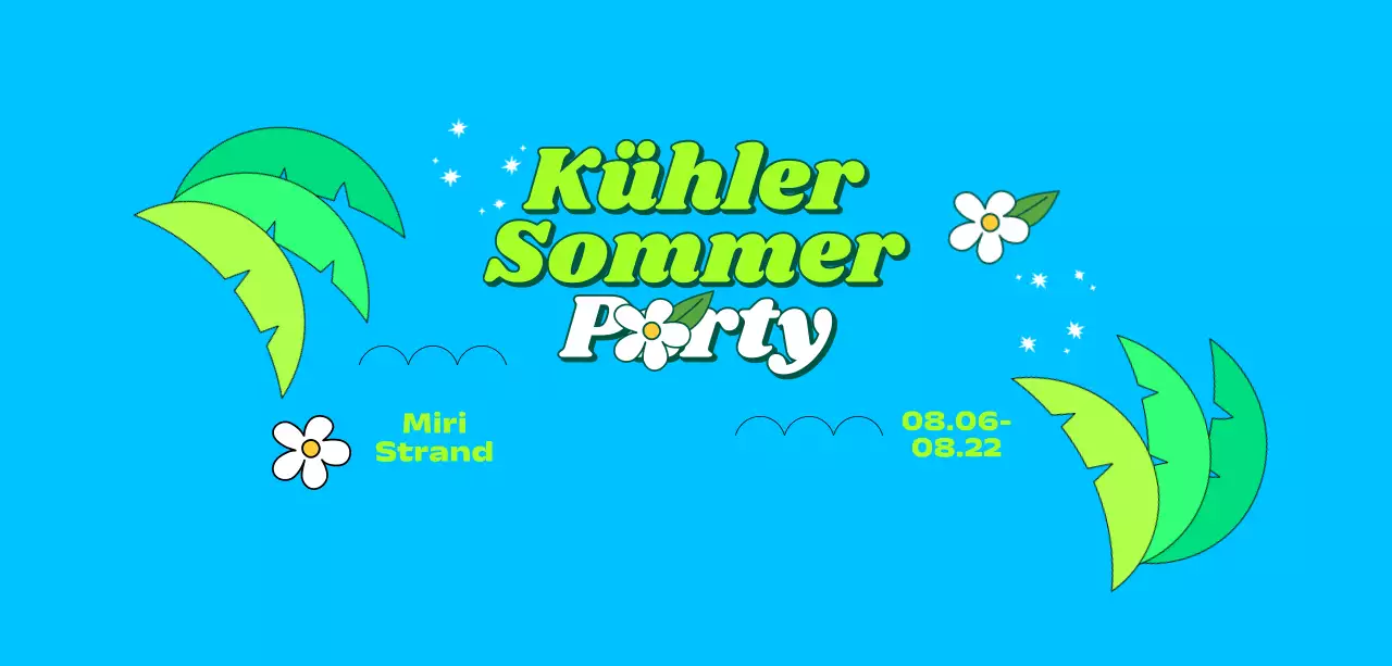 Ein kühles und erfrischendes Sommerfest mit Palmen und Blumen