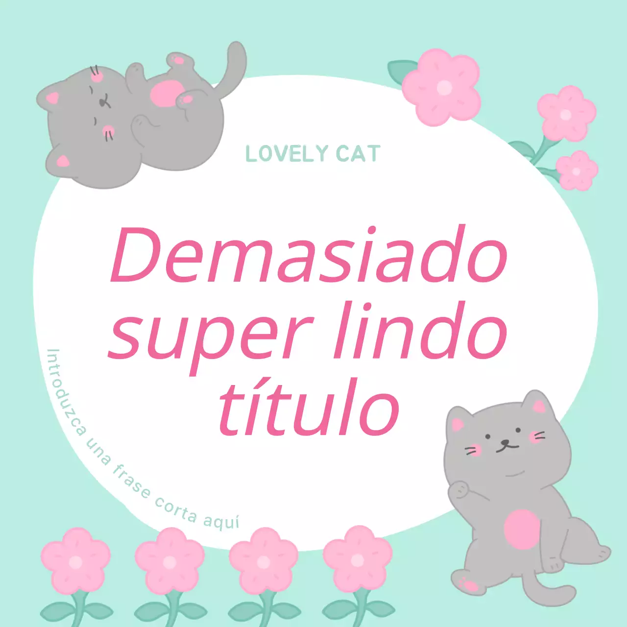Simpático bloc de notas gatuno en azul claro y rosa