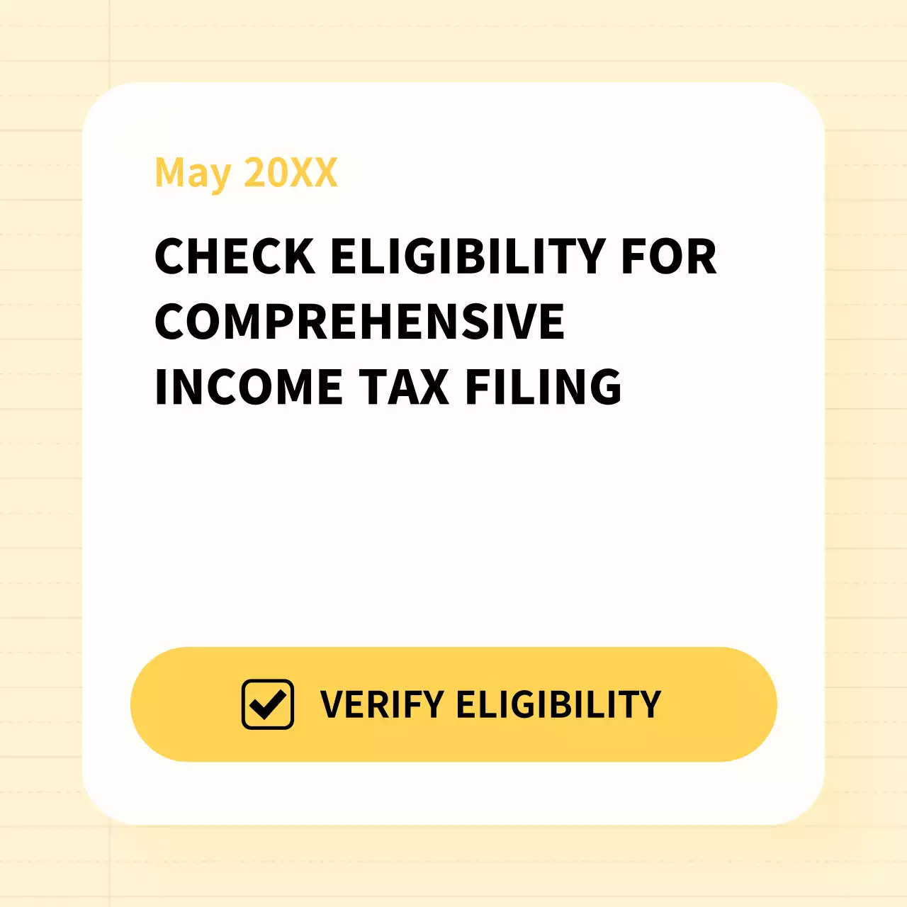 Yellow Simple Comprehensive Income Tax Return Notice