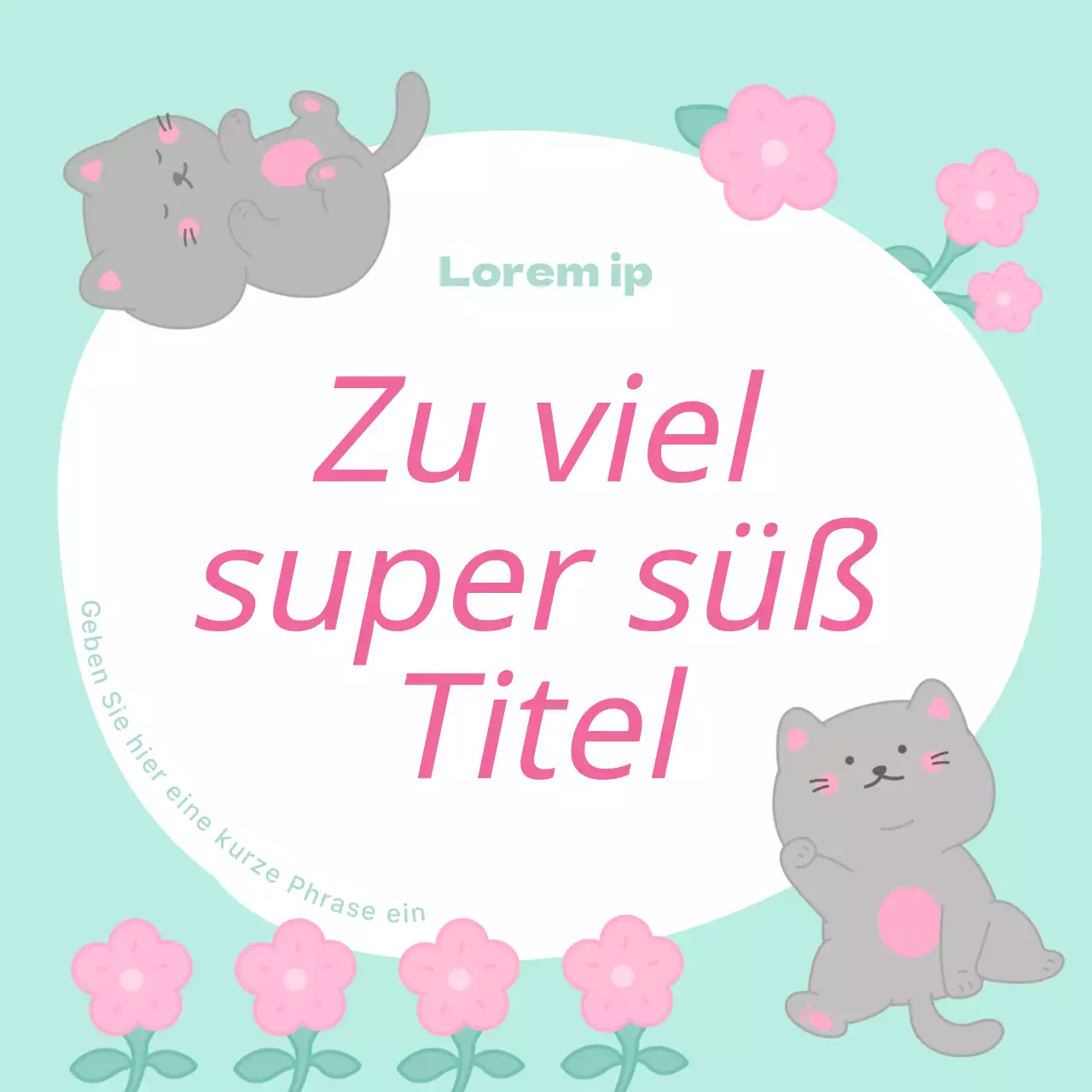 Niedlicher Katzen-Notizblock in Hellblau und Rosa