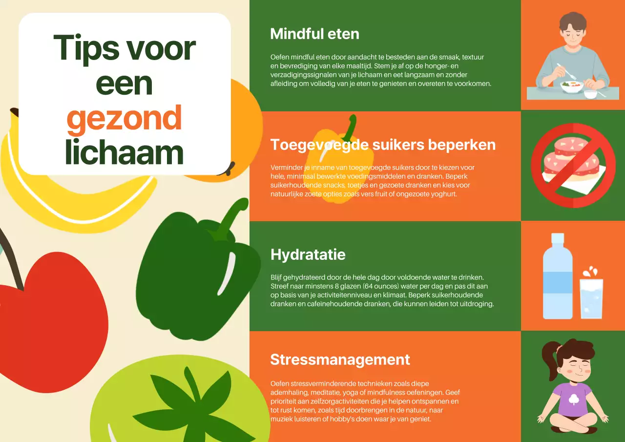 Groene en oranje tips voor een gezonde levensstijl