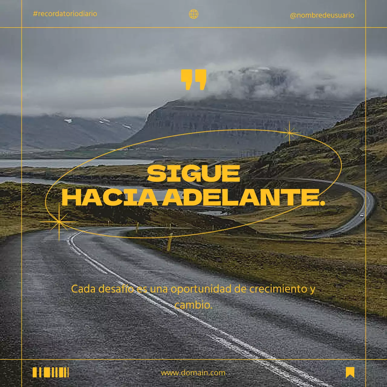 Amarillo Naranja Mínimo Motivacional Salud Mental Cita autocrecimiento