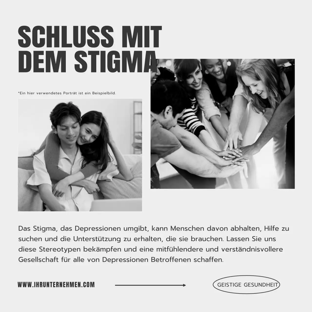 Beige und Grau Minimal Mental Care Psychologie Blog Förderung